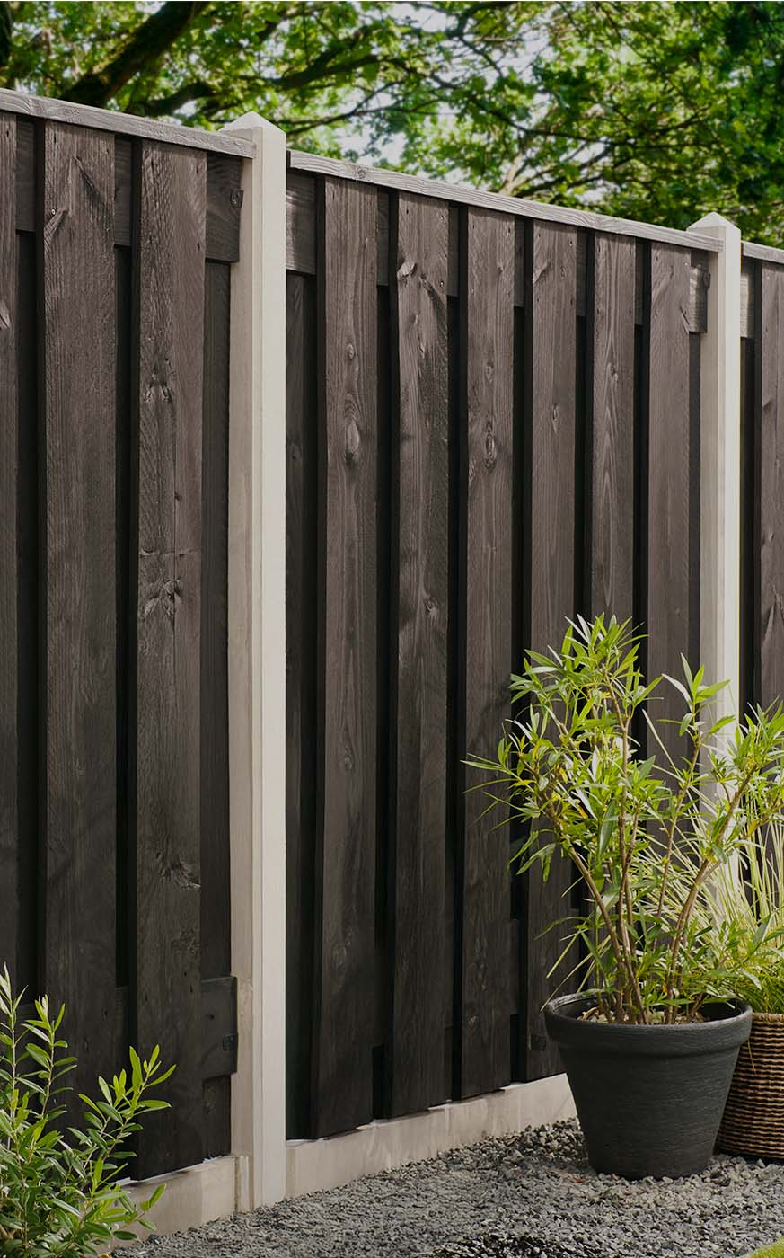 Hout beton schutting