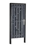 Zwart grenen poort inclusief hang en sluitwerk en kozijn 100 x 180 cm
