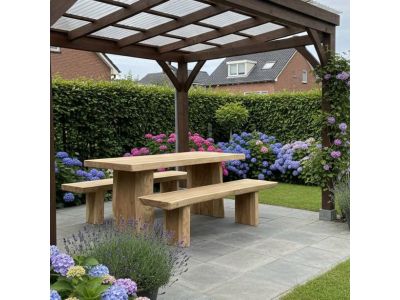 Suarhouten boomtafel set