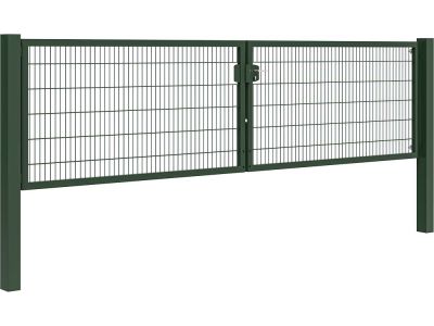 Dubbele tuinpoort | Professional | Breedte 500 cm | Hoogte 120 cm | RAL6009