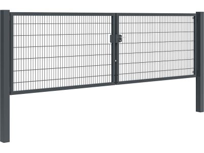 Dubbele tuinpoort | Professional | Breedte 500 cm | Hoogte 140 cm | RAL7016