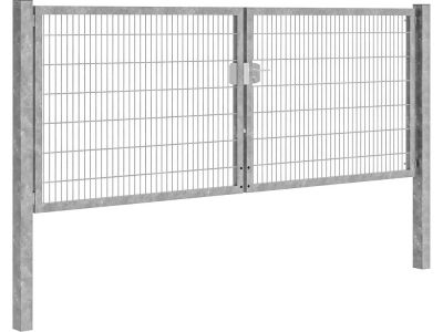 Dubbele tuinpoort | Professional | Breedte 400 cm | Hoogte 140 cm | Thermisch verzinkt
