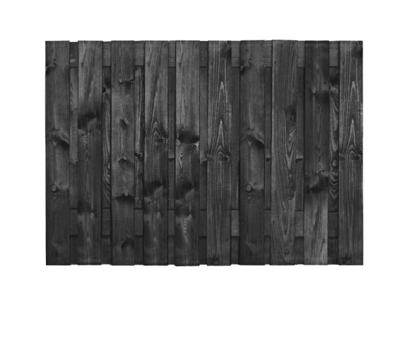 Zwart grenen tuinscherm | Breedte 180 cm | Hoogte 130 cm