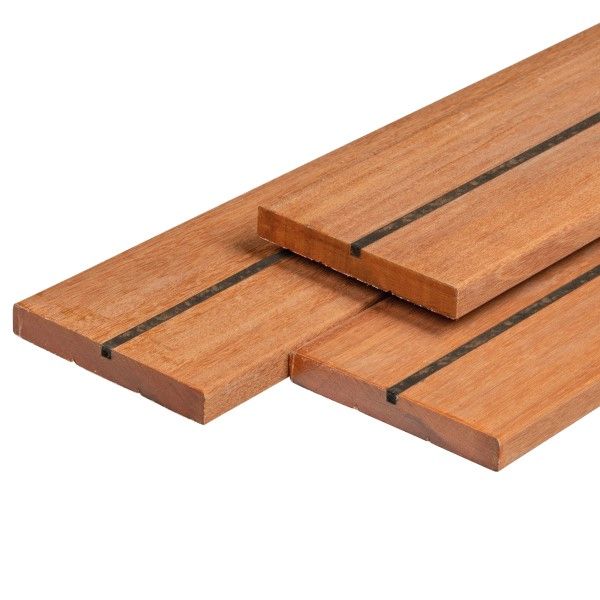 Bankirai vlonderplanken 2.7 x 19.0 cm met rubber strip