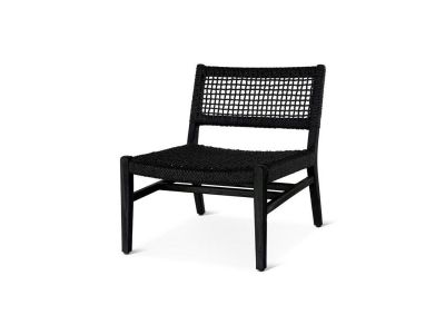 Loungestoel Naomi | teak ebony | zwarte weving | incl kussen zwart