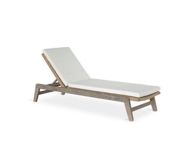 Ligbed Naomi | teak grey | beige weving | incl kussen beige