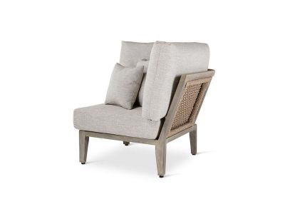 Loungeset Anais | hoek | teak grey | beige weving | incl kussens beige