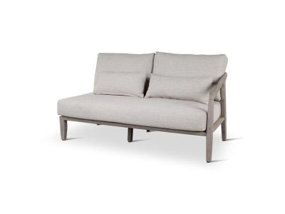 Loungeset Anais | zit rechts | teak grey | beige weving | incl kussens beige