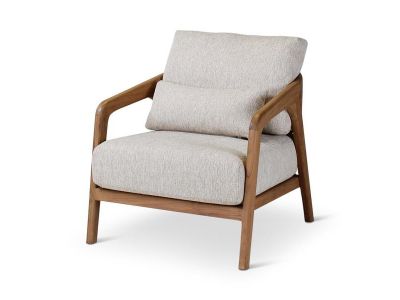 Loungestoel Lisa | teak naturel | incl kussens crème