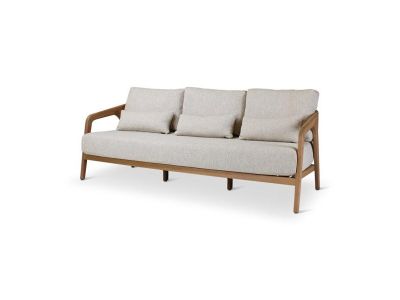 Loungeset Lisa | 3-zit | teak naturel | incl kussens crème