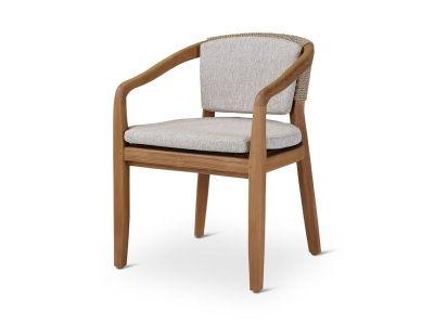 Tuinstoel Elias | teak naturel | beige weving | incl kussens crème