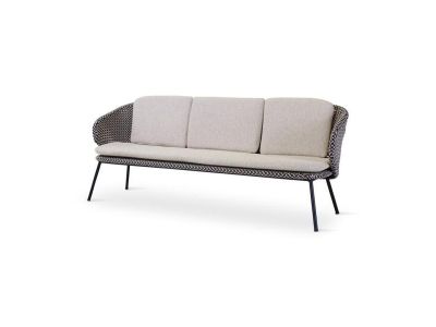 Loungeset Modesto | 3-zit | aluminium zwart | oyster weving | incl kussen crème