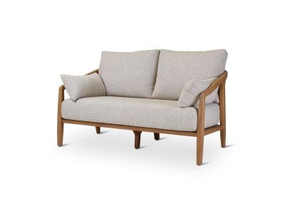 Loungeset Anais | 2-zit | teak naturel | beige weving | incl kussens beige