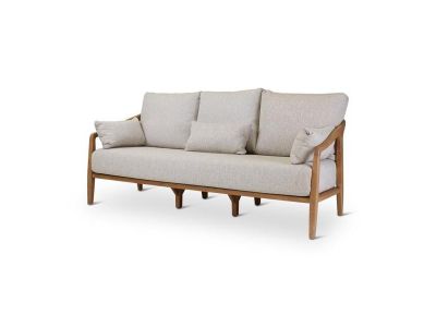 Loungeset Anais | 3-zit | teak naturel | naturel weving | incl kussens crème