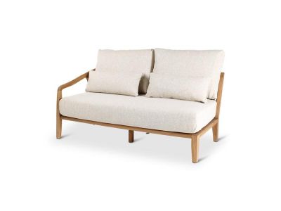 Loungeset Anais | zit links | teak naturel | naturel weving | incl kussens crème