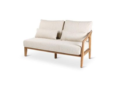Loungeset Anais | zit rechts | teak naturel | naturel weving | incl kussens crème