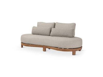 Loungeset Ambon | 2-zit | teak naturel | naturel weving | incl kussens crème