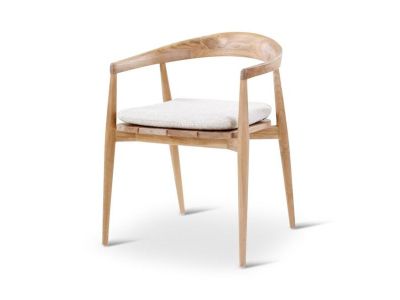 Tuinstoel Emma | teak naturel | incl kussen clay