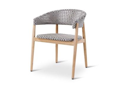Tuinstoel Ralf | teak naturel | grijze weving