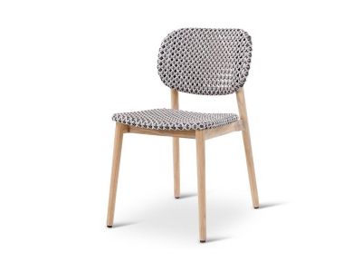 Tuinstoel Zara| teak naturel | grijze weving