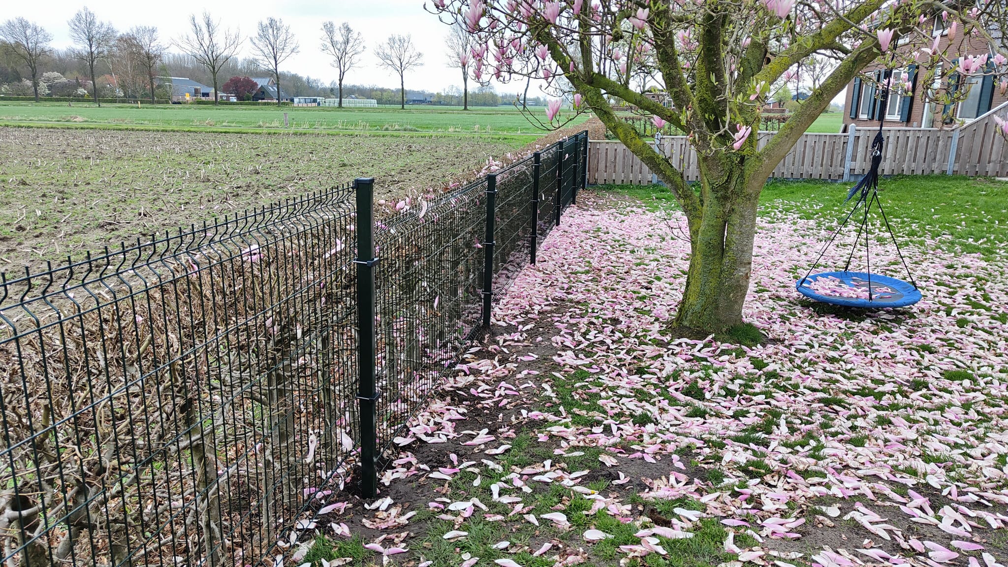 Landelijk enkelstaafmat hekwerk