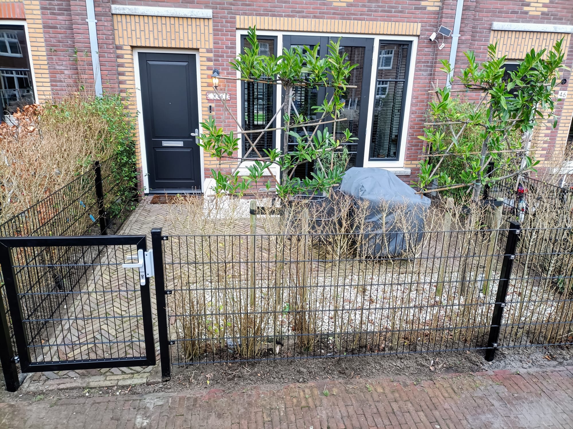 Dubbelstaafmat hekwerk in de voortuin