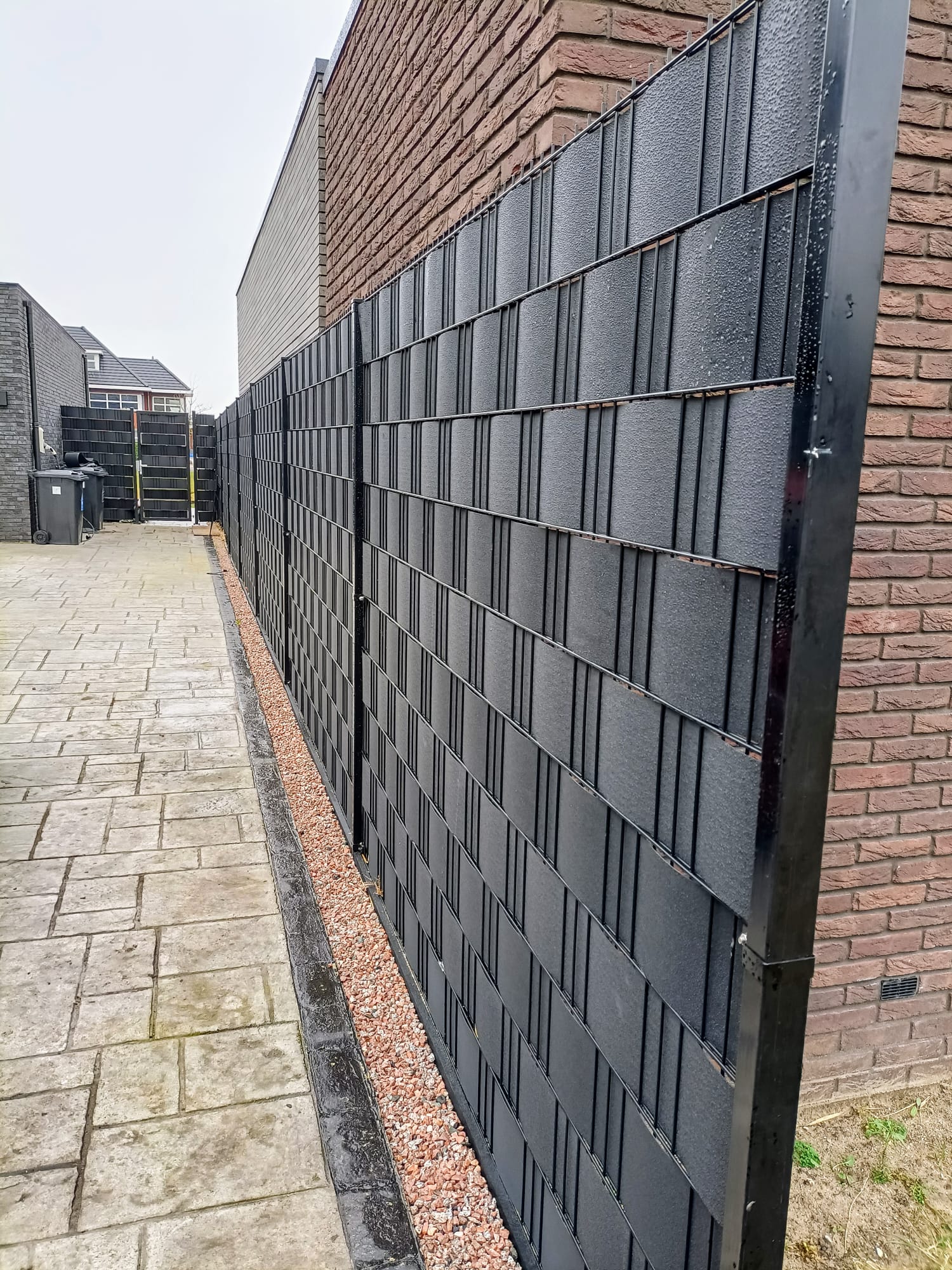 Dubbelstaafmat hekwerk met vlechtbanden